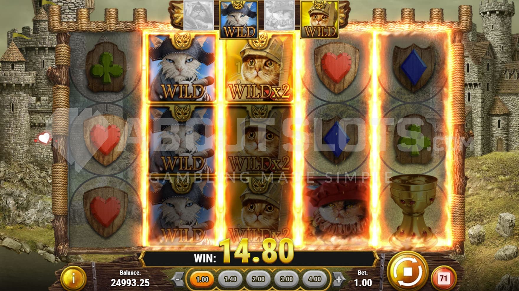 Fury Reels feature triggered in the base game, showing 3 highlighted reels with multiple Fury Wilds.