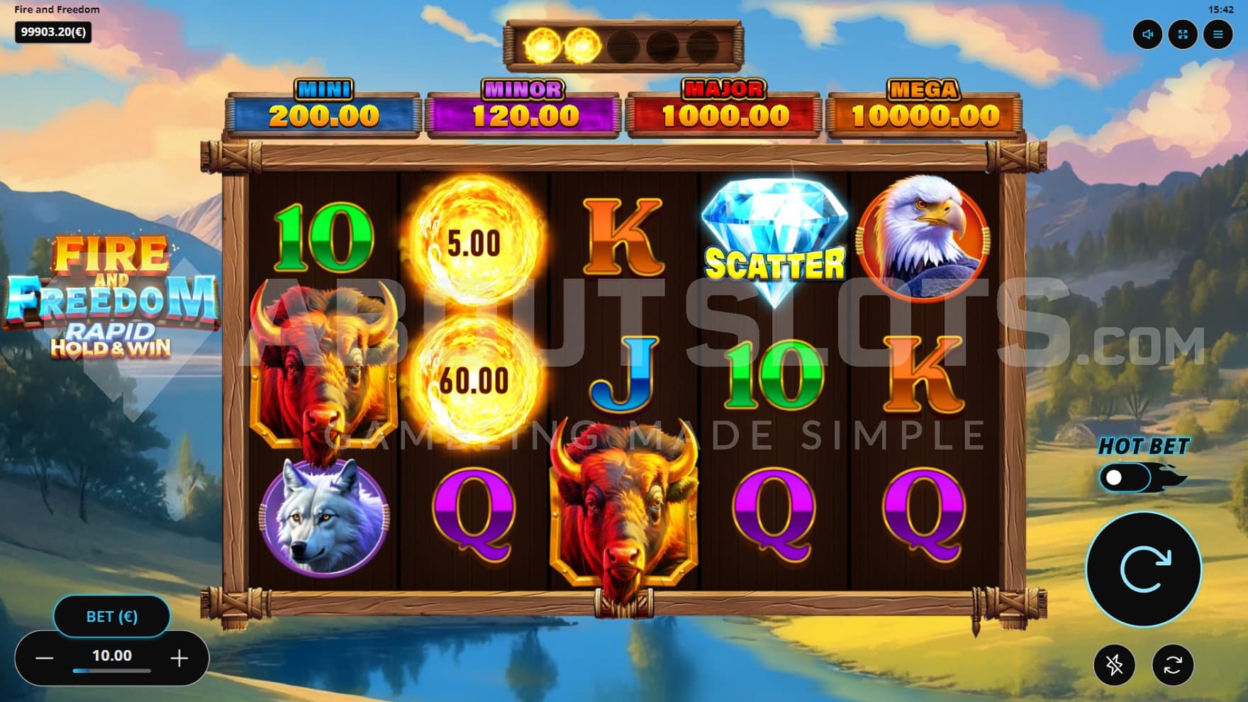 A casino slot set in the countryside.