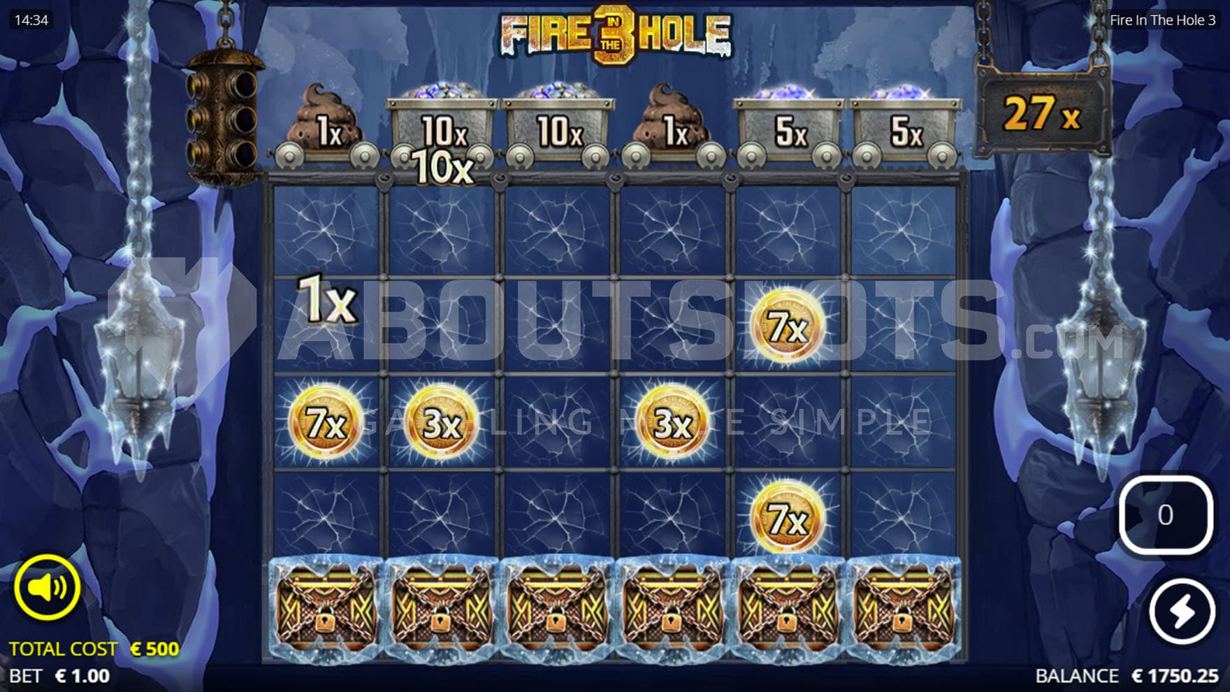 Frozen Wagon Spins feature triggered during Lucky Wagon Spins bonus.