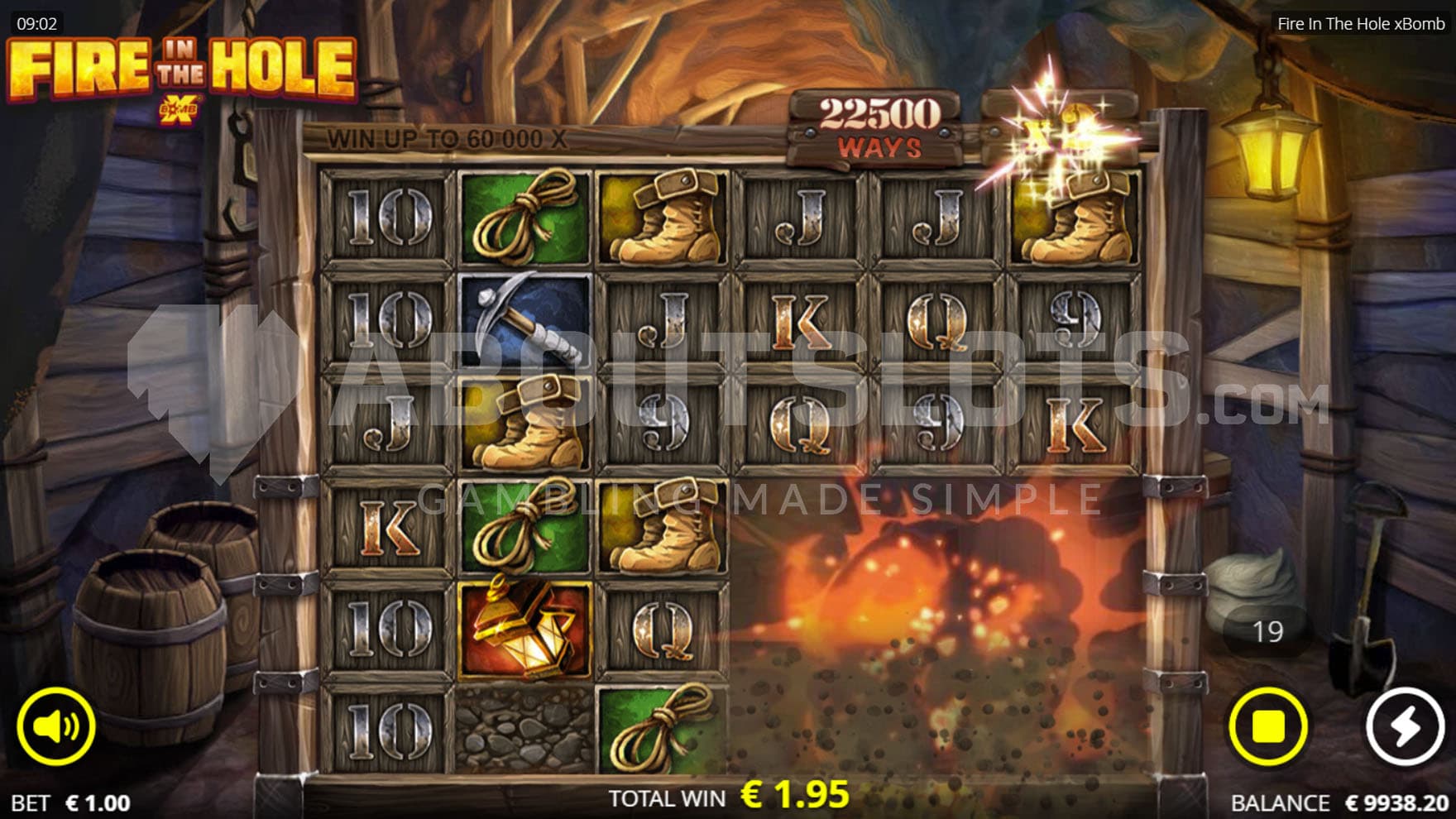 xBomb Wild Multiplier triggered in the base game, destroying all symbols around it and increasing the global multiplier.
