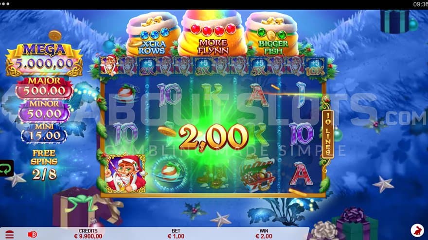 A win in the Free Spins.