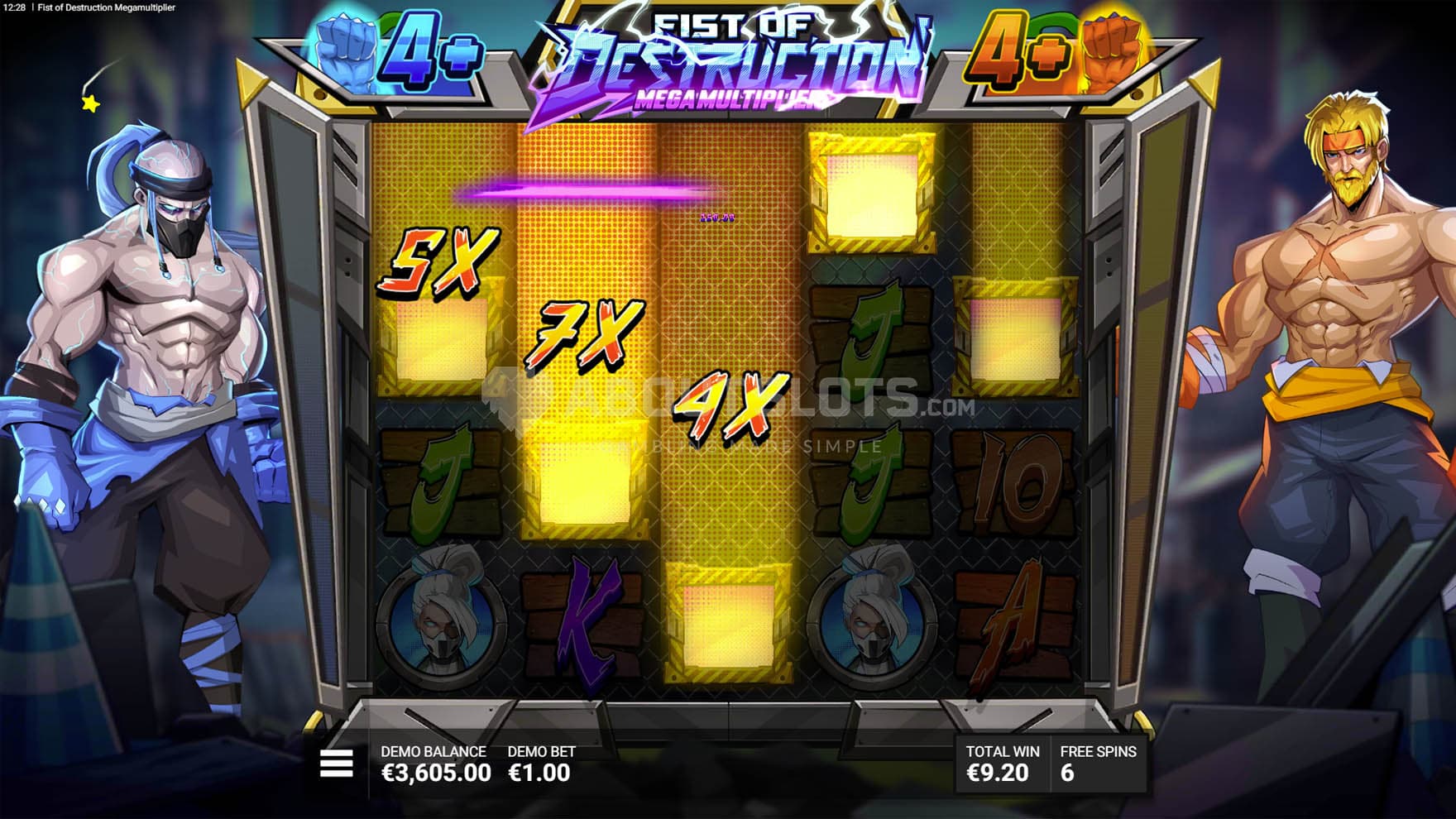Screenshot of the Epic Drop feature triggered during the Bonus Game, populating the grid with expanding Wilds with multipliers.
