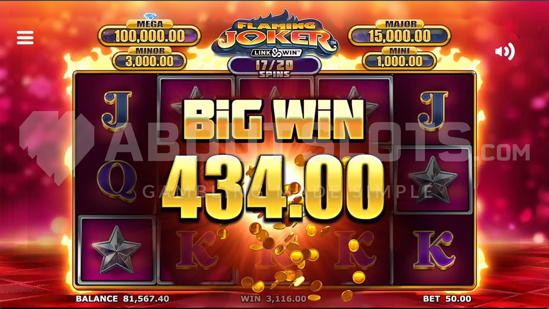 A win of over 8x the bet.