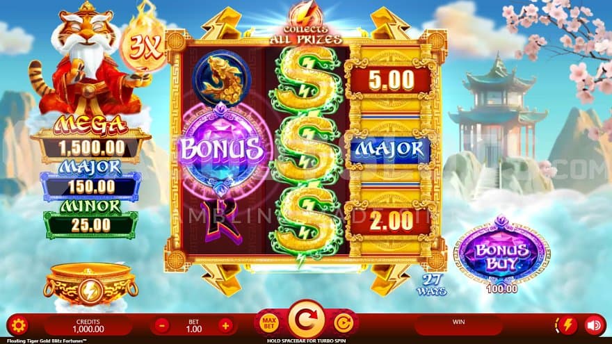 A casino slot with 3 reels and 3 rows.