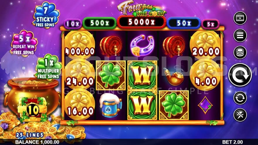 A casino slot with an Irish theme.