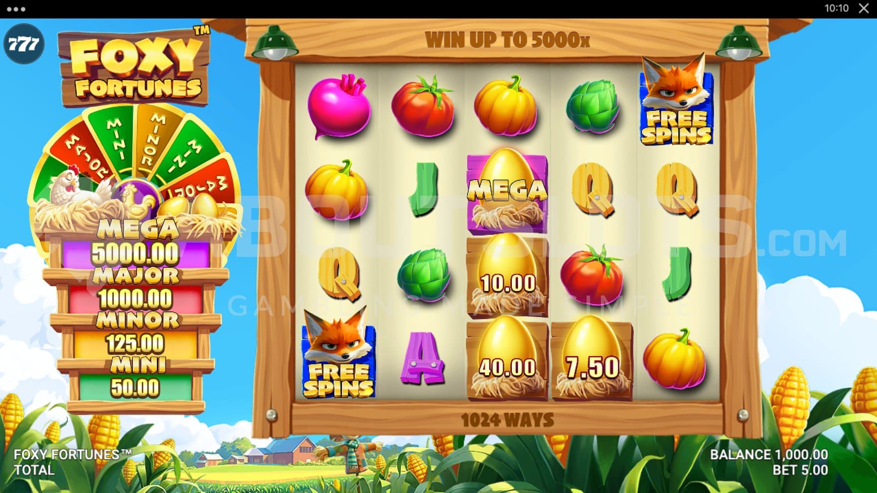 A casino slot on a farm.