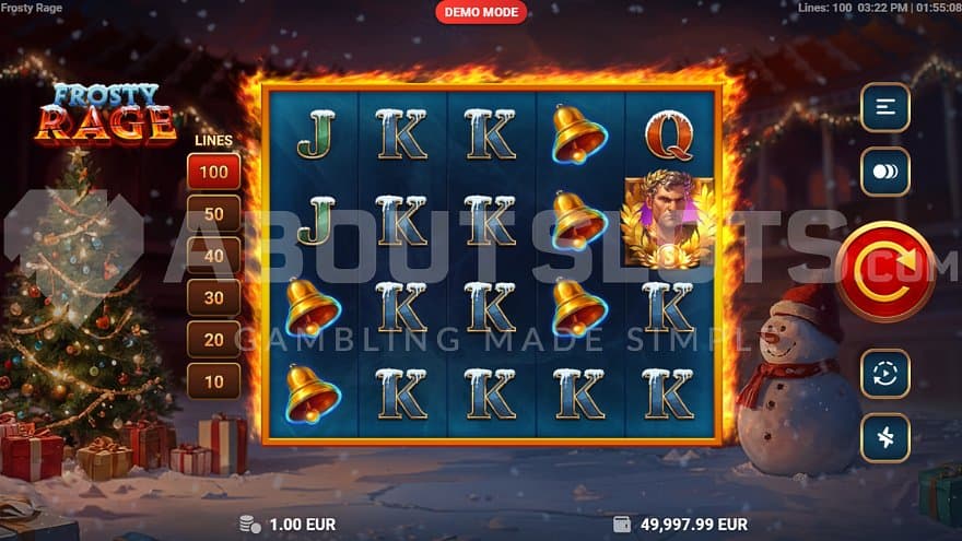 A casino slot with a Christmas theme.