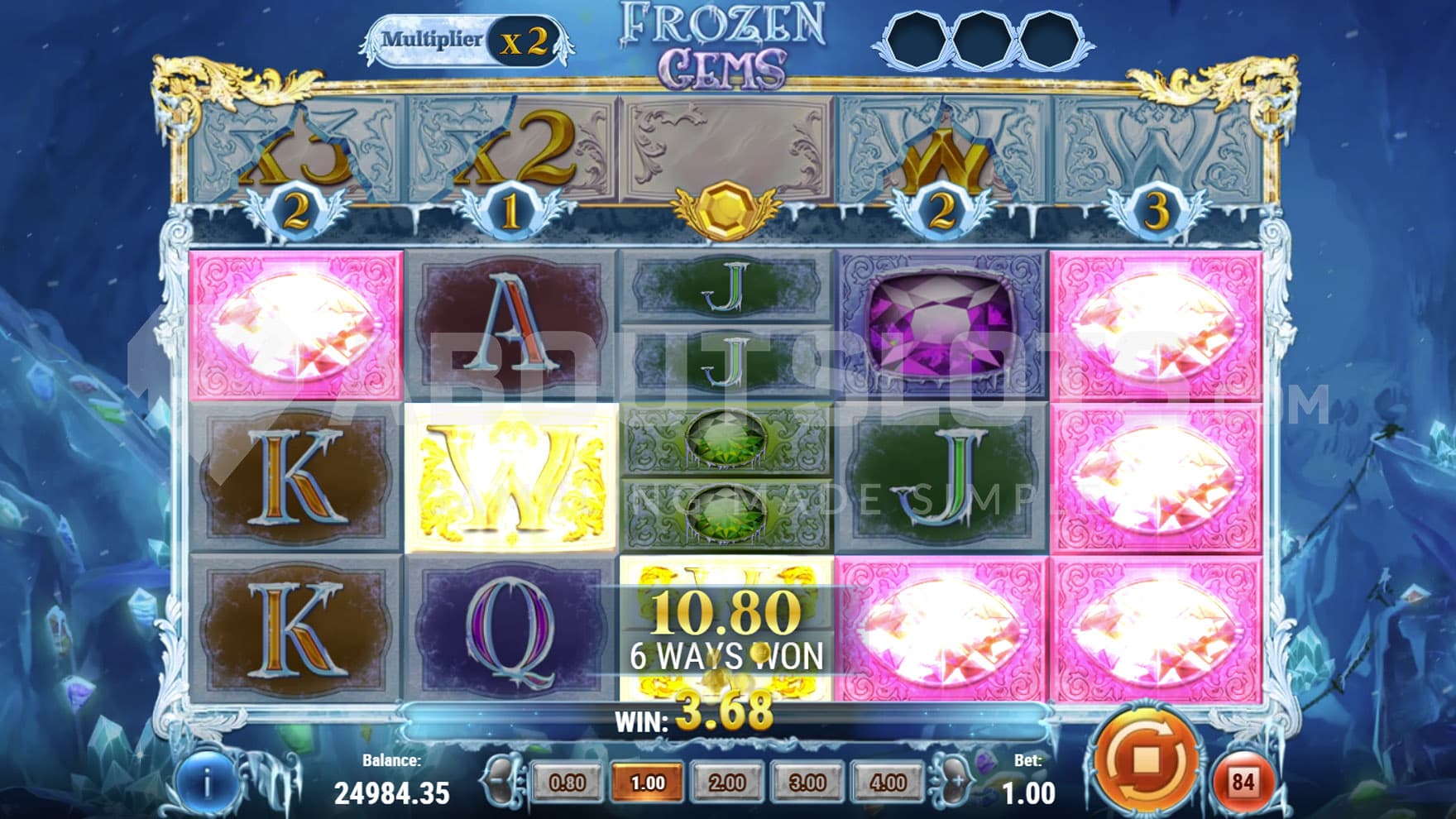Bonus Symbols feature triggered in the base game, showing symbols being split on the 3rd reel.