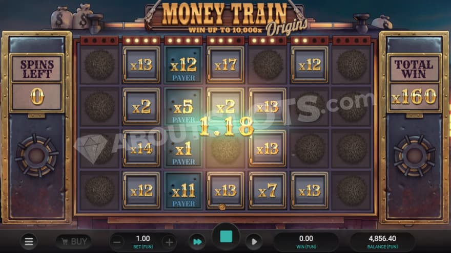 Money Cart Bonus Round with four Payer symbols.