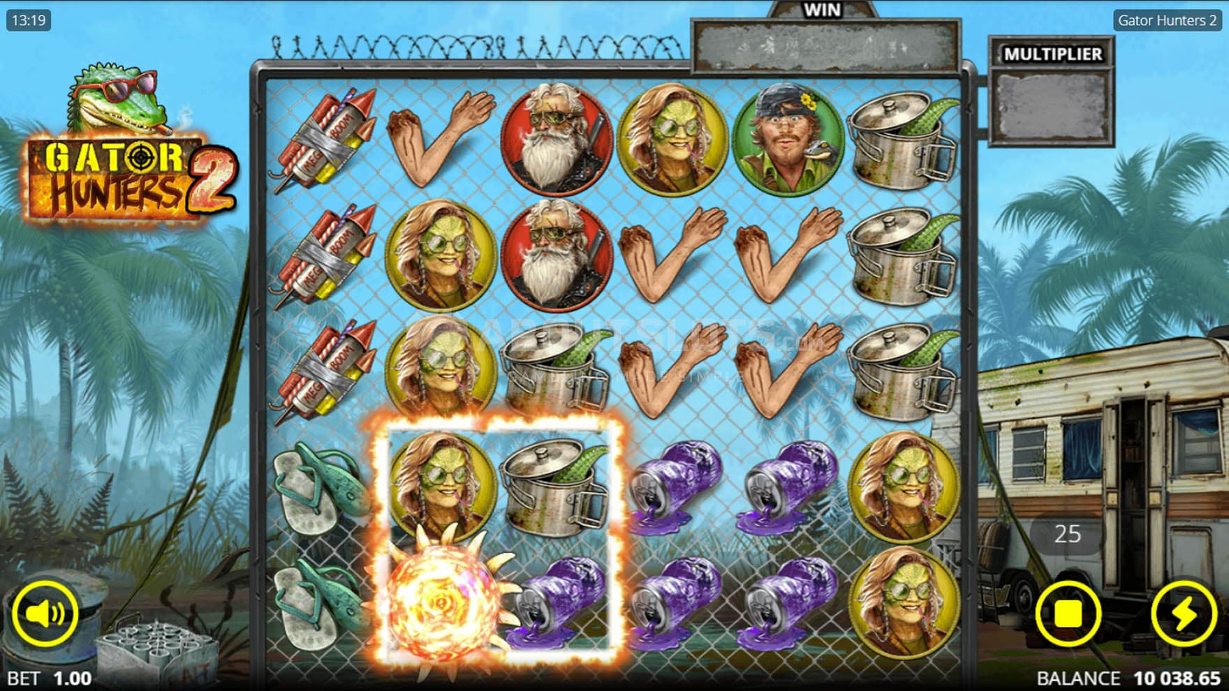 Screenshot of the Fire Zone triggered in the base game, upgrading the Revolver symbol.