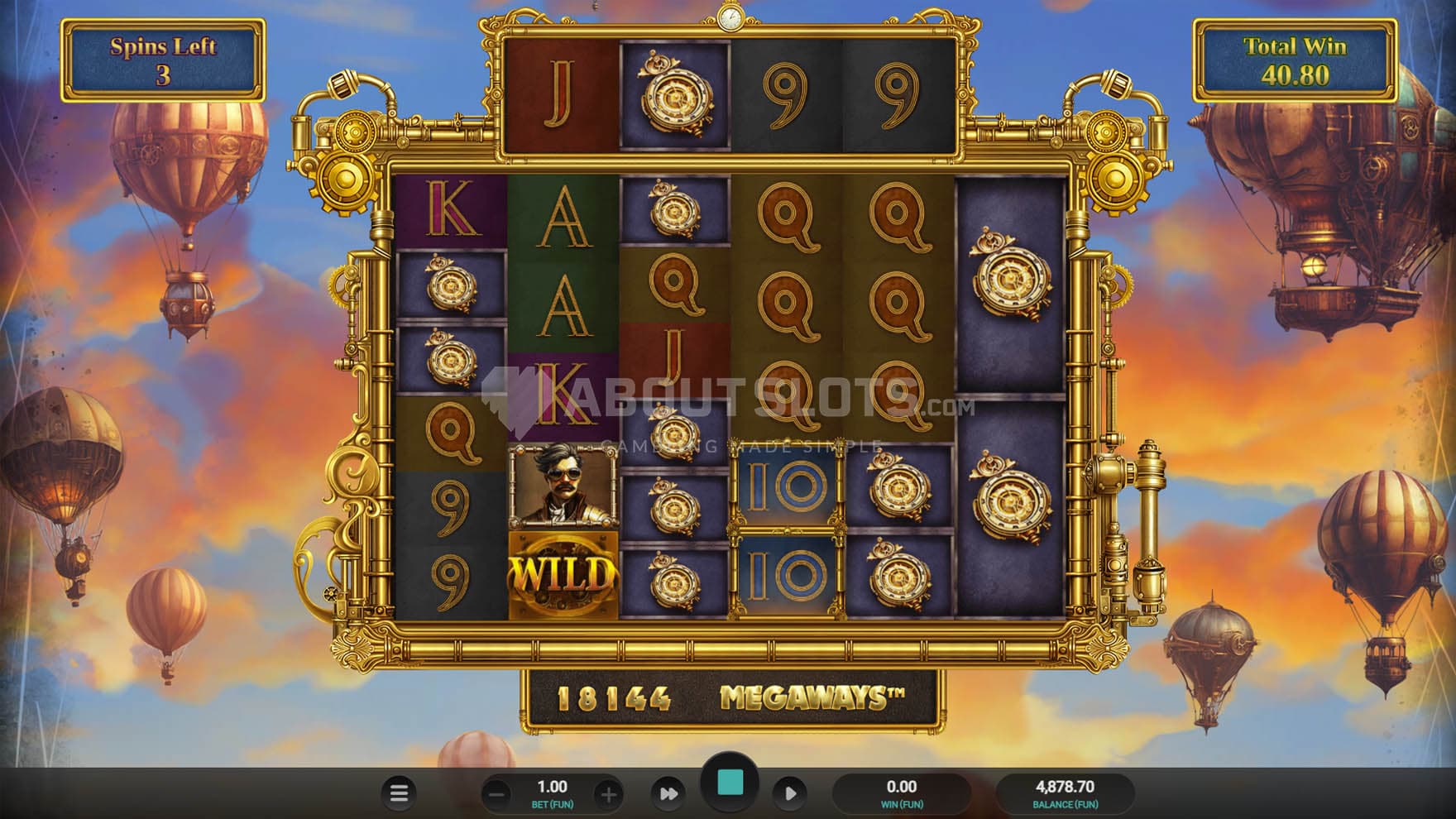 Screenshot of the Free Spins bonus in progress.
