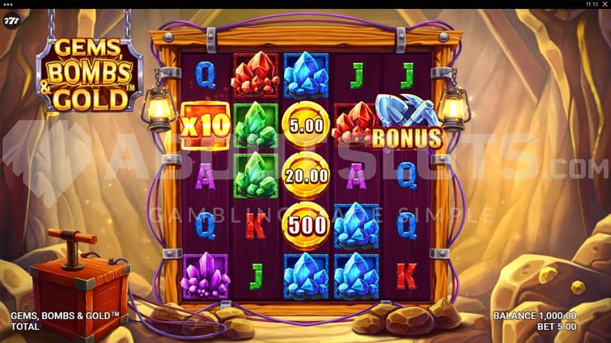 A casino slot in a gold mine.