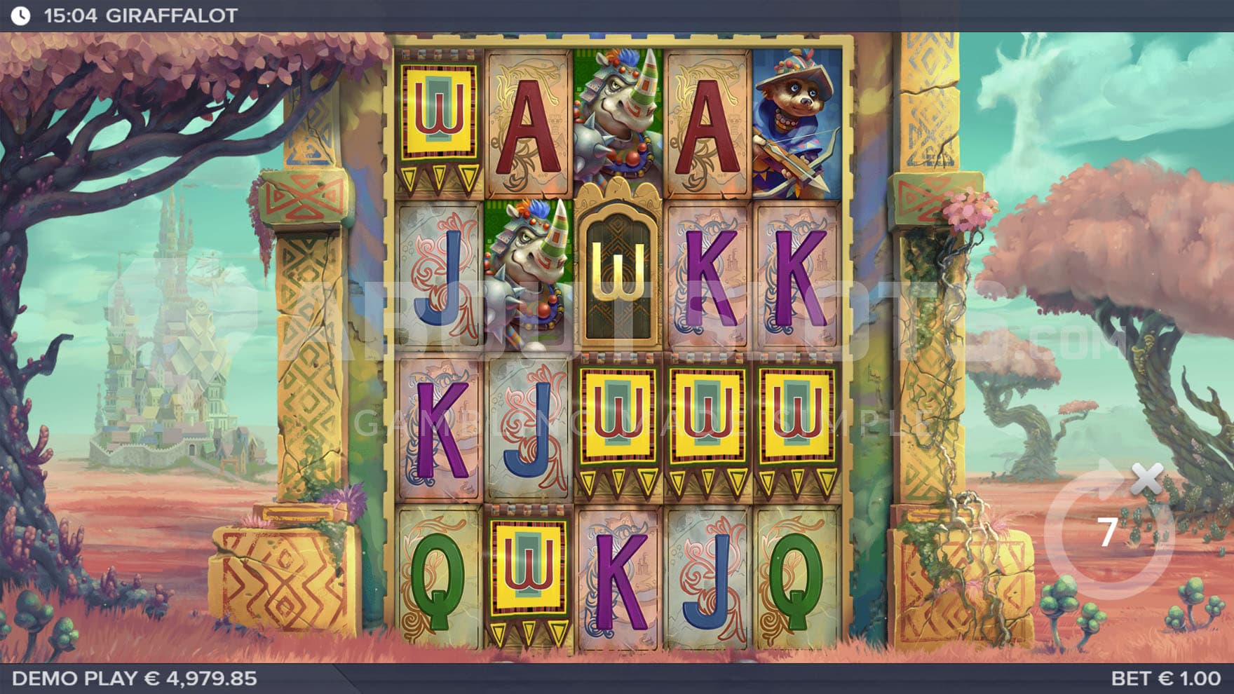 Spreading Wilds triggered in the base game, adding several Wilds to random positions on the grid.