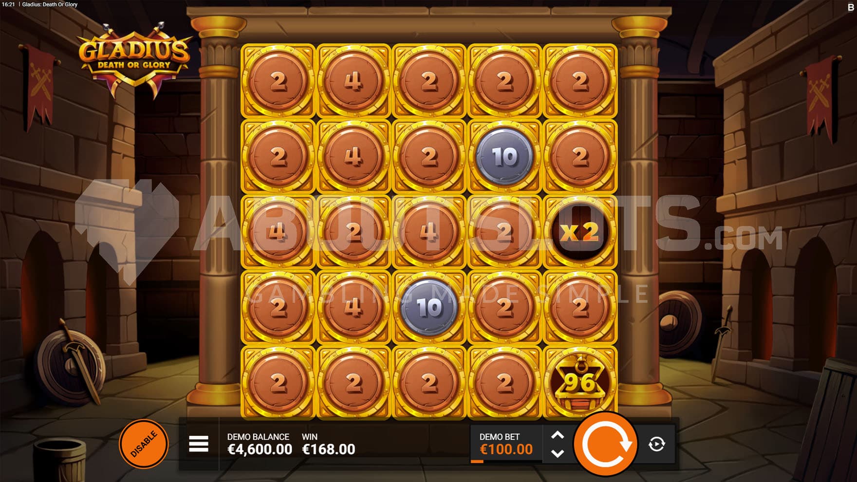 Shield Featurespins triggered, awarding a full grid of shield symbols.