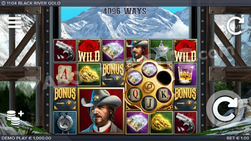 Base game with large mountains in the background.