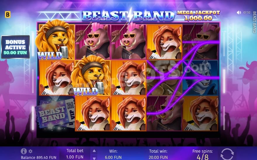 Free Spins bonus game with 4 remaining spins.