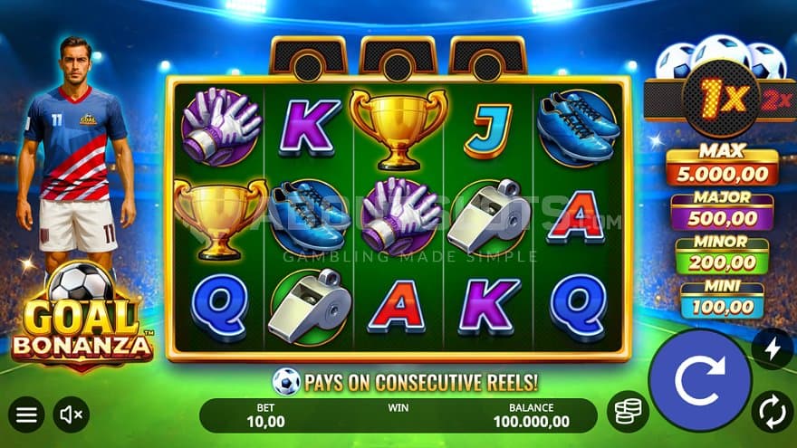 A casino slot with a football theme.