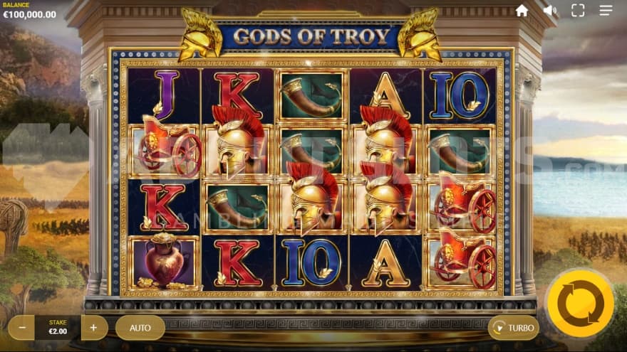 A casino slot with a Roman theme.