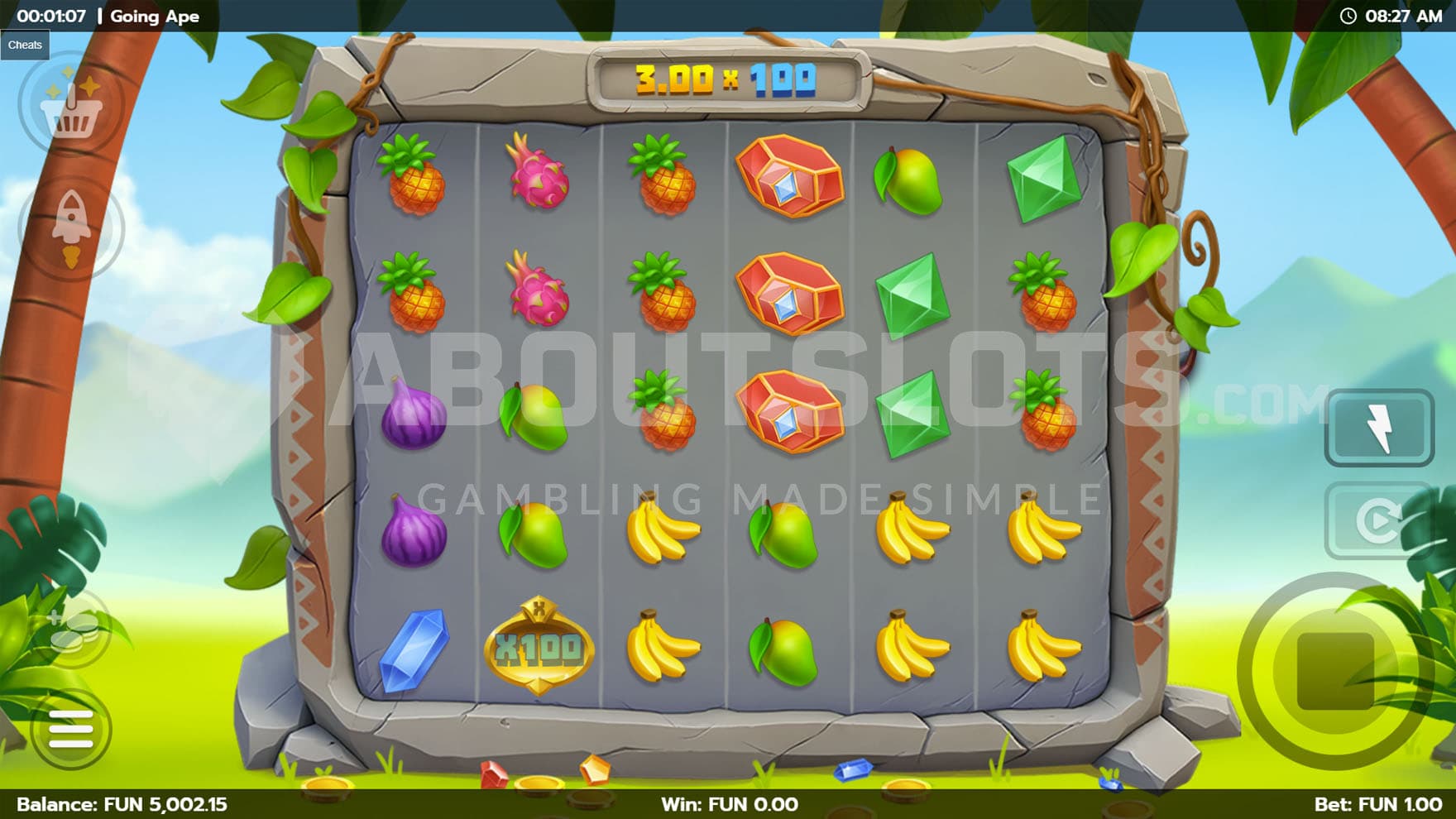 Multiplier symbol activated in the base game on reel 2.