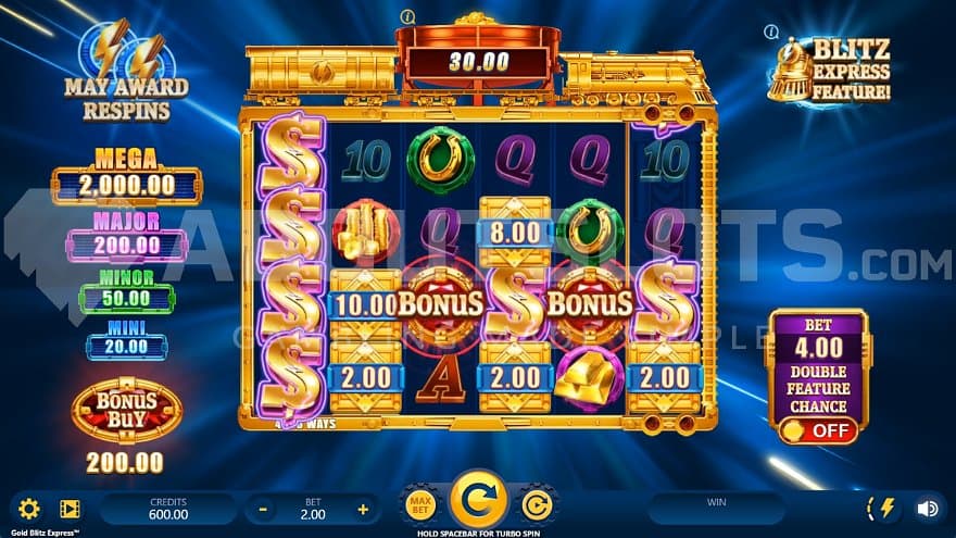 A casino slot with 6 reels and 4 rows.