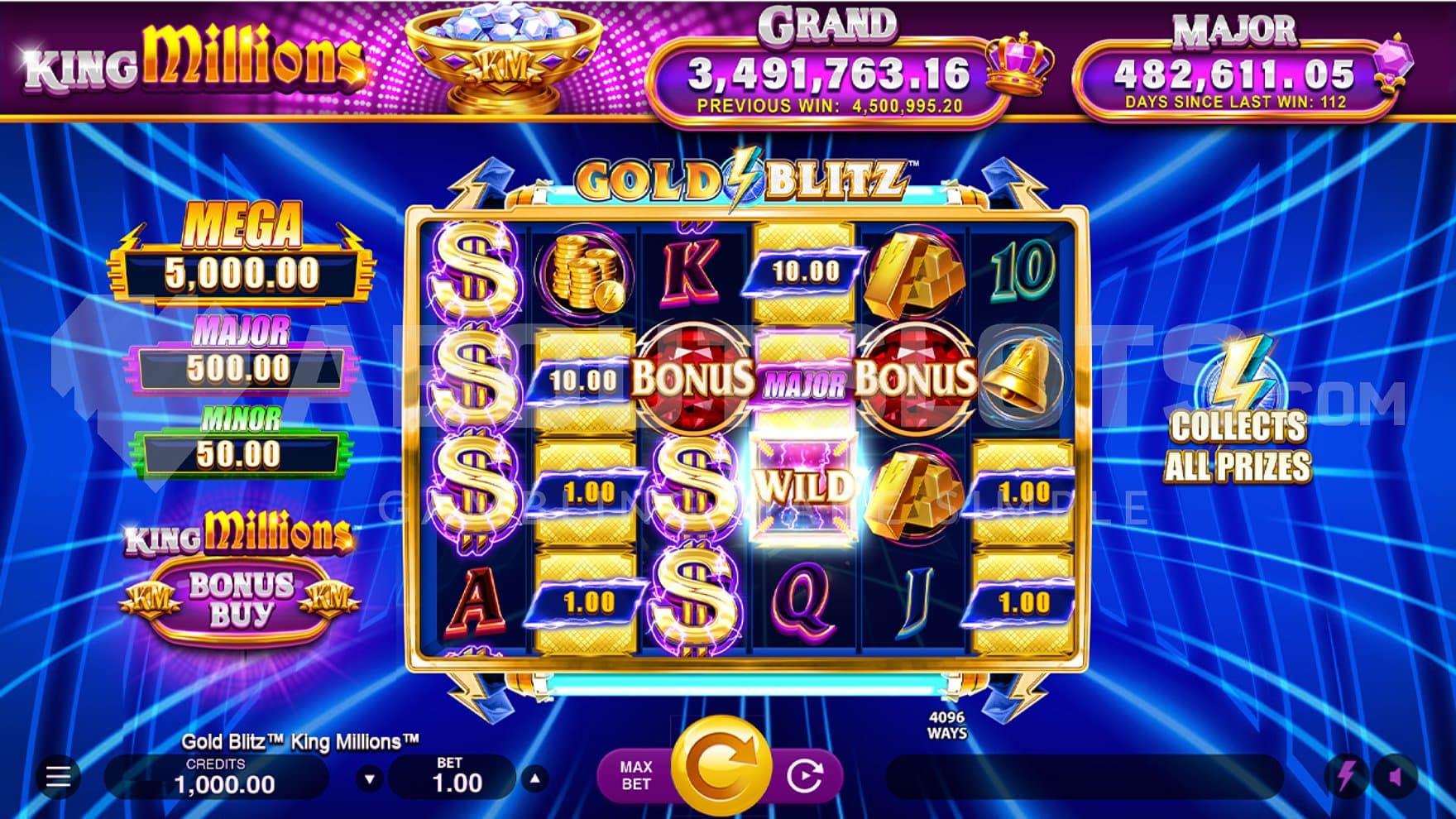 A casino slot with 6 reels and 4 rows.