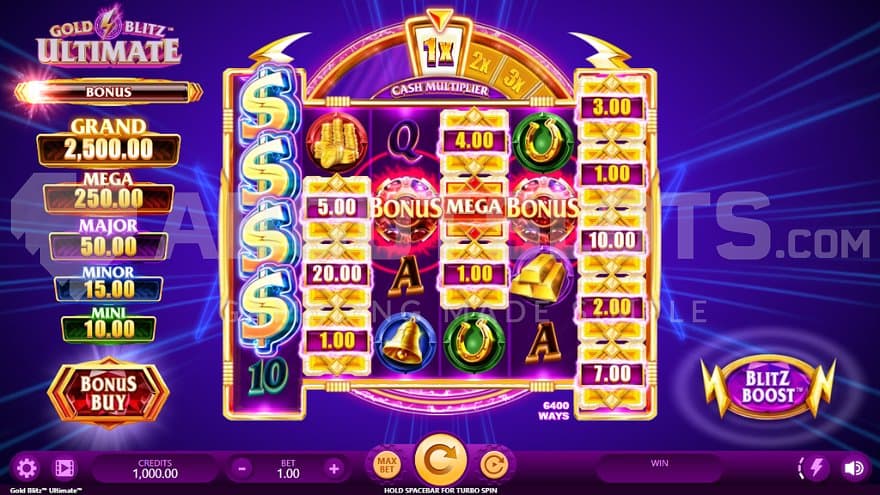 A casino slot with 5-4-4-4-4-5 reels.