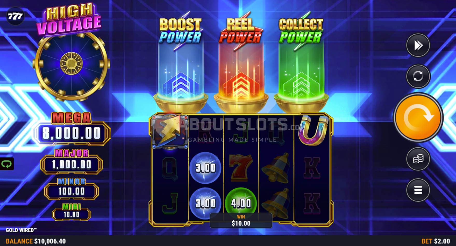 Screenshot of the Cash Collect feature triggered in the base game.