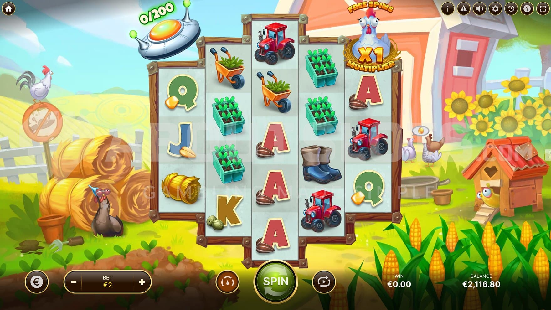 A casino slot on a farm.