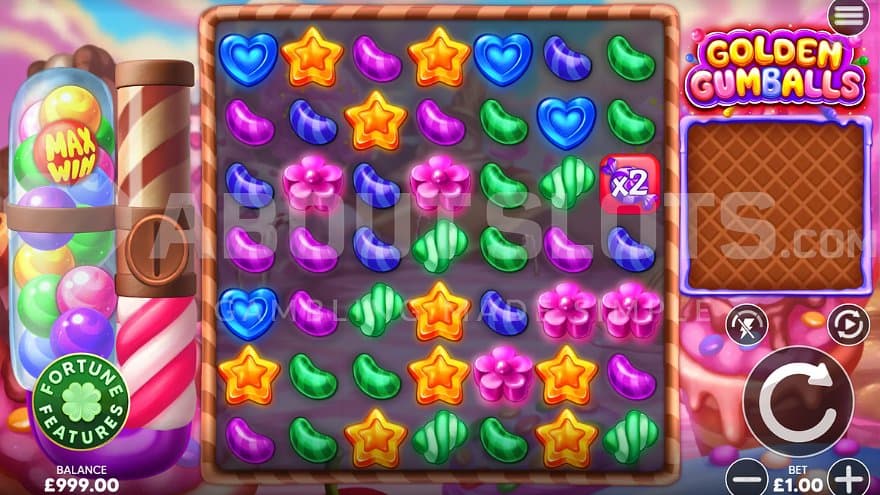 A casino slot with candy symbols.