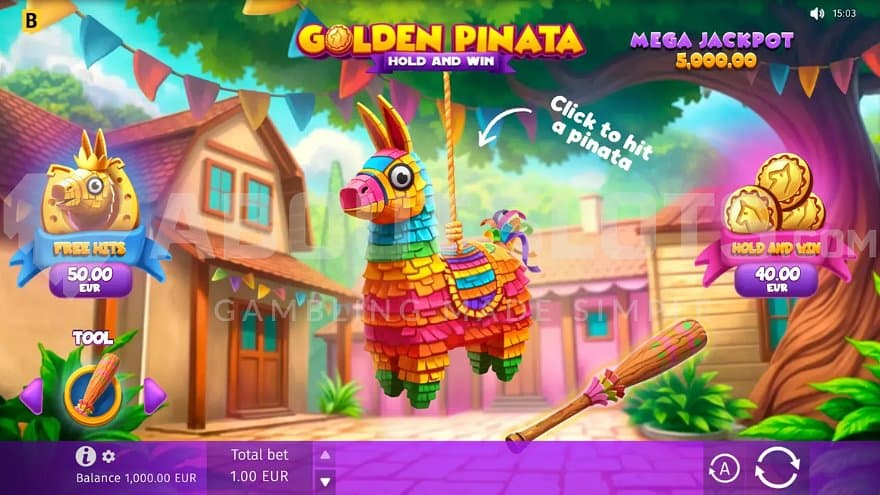 A casino game with a colorful piñata.