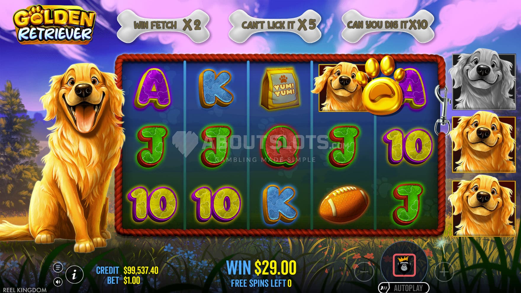 Screenshot of the Free Spins bonus in progress.