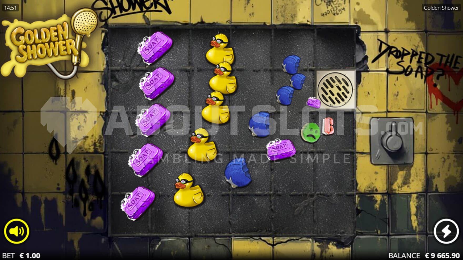 Drain Feature triggered in the base game, clearing the grid of all regular symbols.