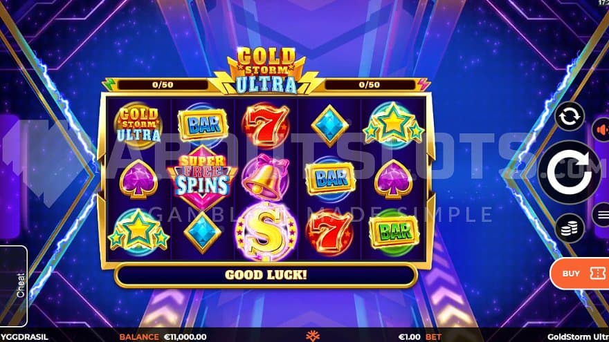 A casino slot on a blue background.