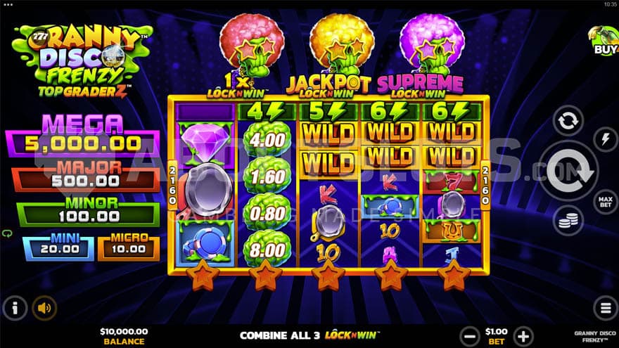 Mega Jackpot on left side