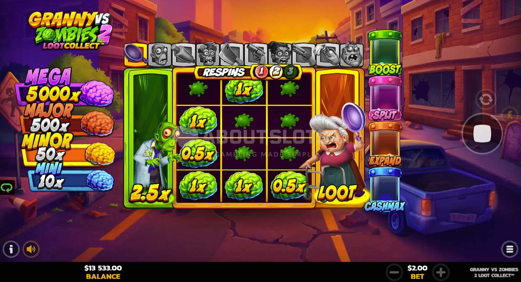 Screenshot of the Showdown Collect feature triggered in the base game.