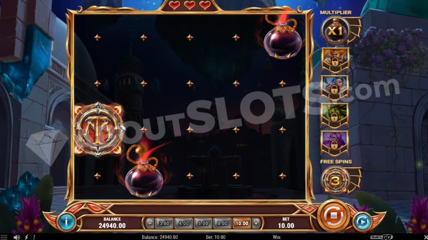 A screenshot of the power up feature that happens before a bonus round.