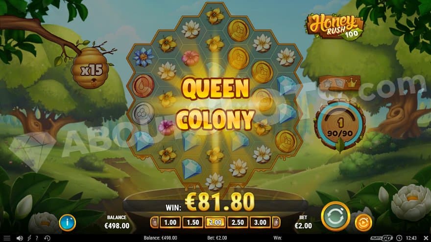 The Queen Colony triggers after collecting 90 winning symbols.