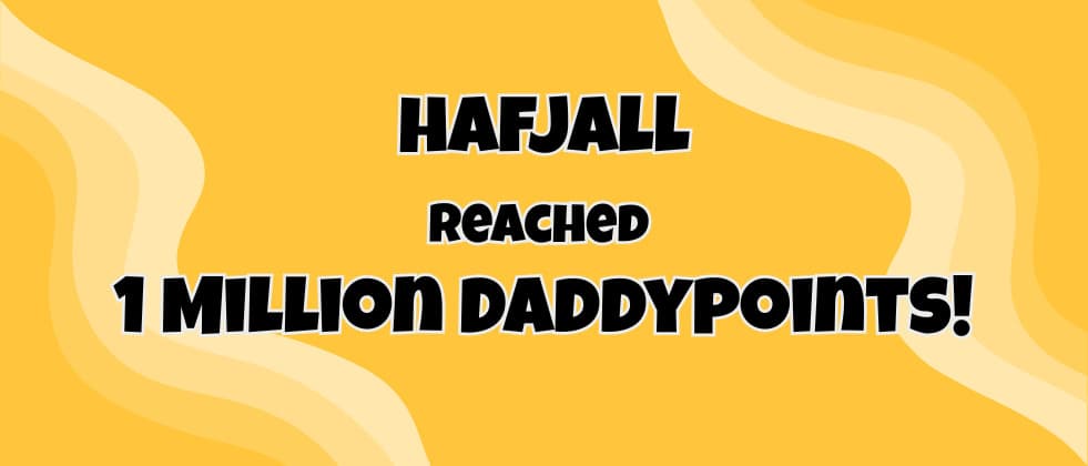 Banner mentioning hafjall reaching one million daddypoints.