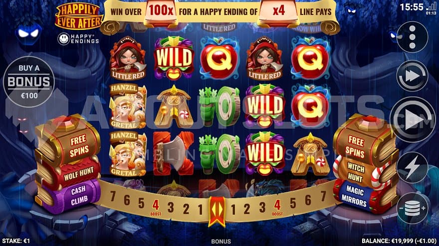 A casino slot in a forest at night.