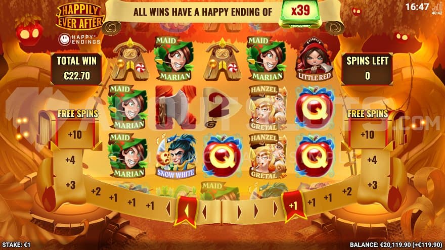 A 39X multiplier in the Free Spins.