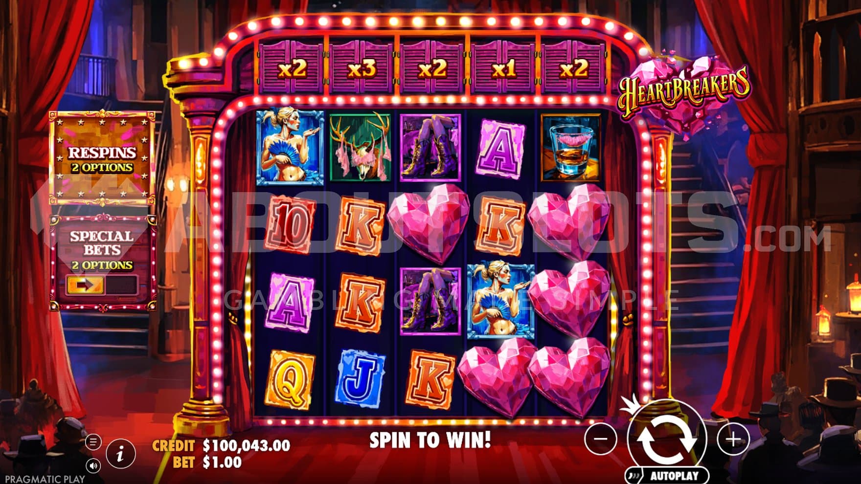 A casino slot with a cabaret theme.