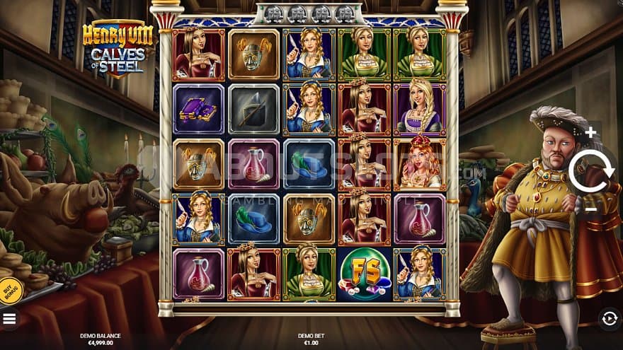 A casino slot in a medieval setting.
