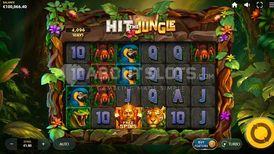 A casino slot with a jungle theme.