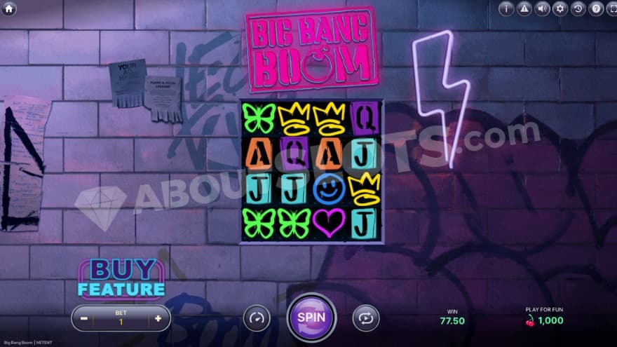 Base game with graffiti in the background.