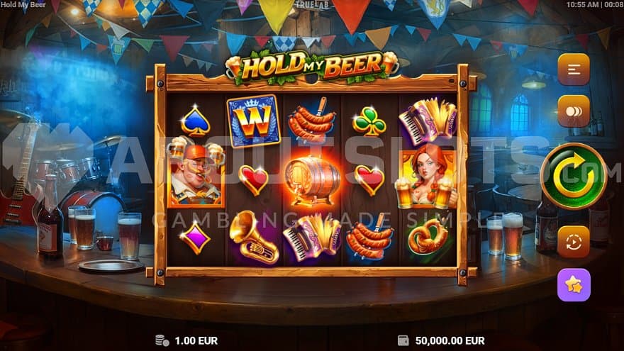 A casino slot in a bar.