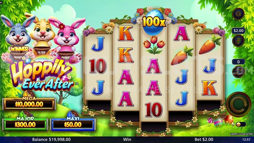 A casino slot featuring three rabbits.