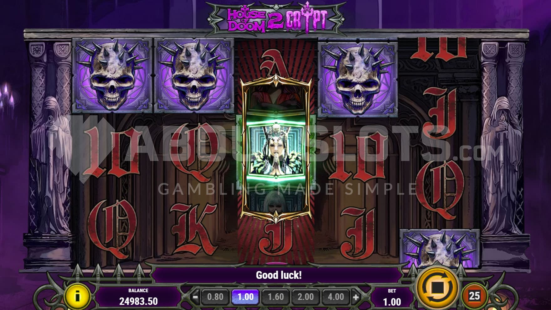 Spirit Gate feature triggering in the base game on reel 3.