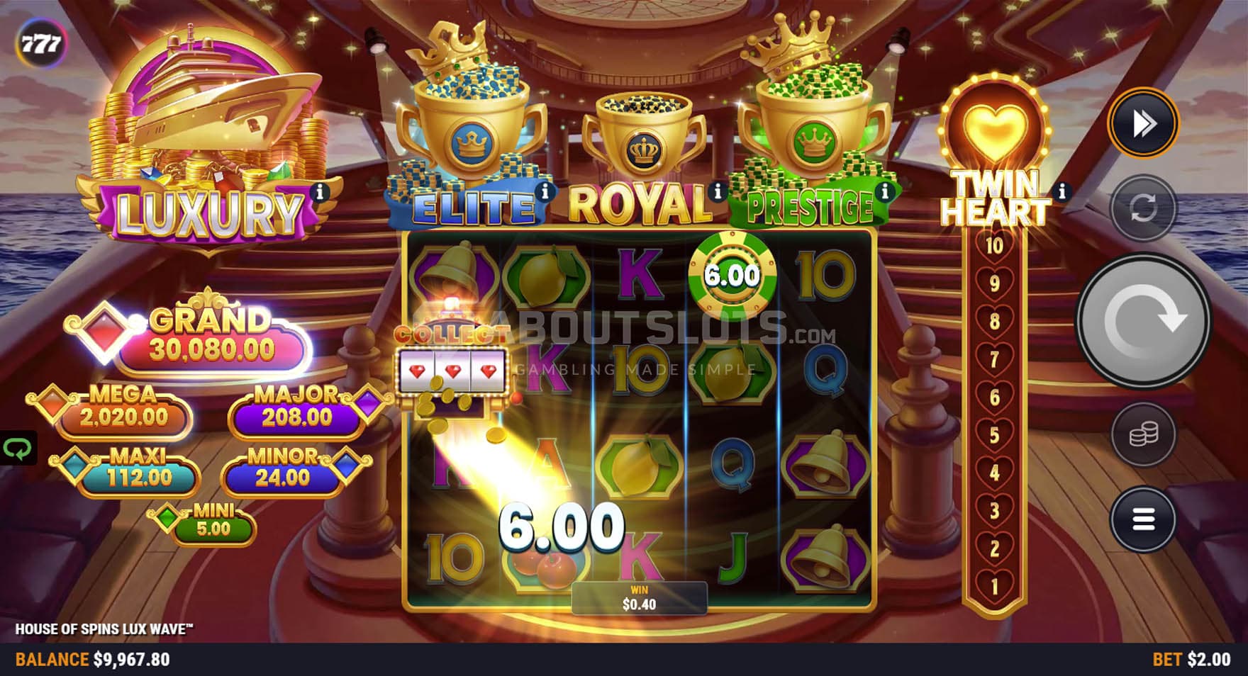 Screenshot of the Collect feature triggered in the base game.
