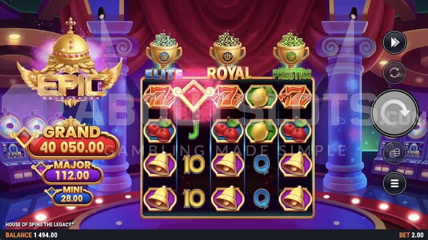 A casino slot set in a physical casino.