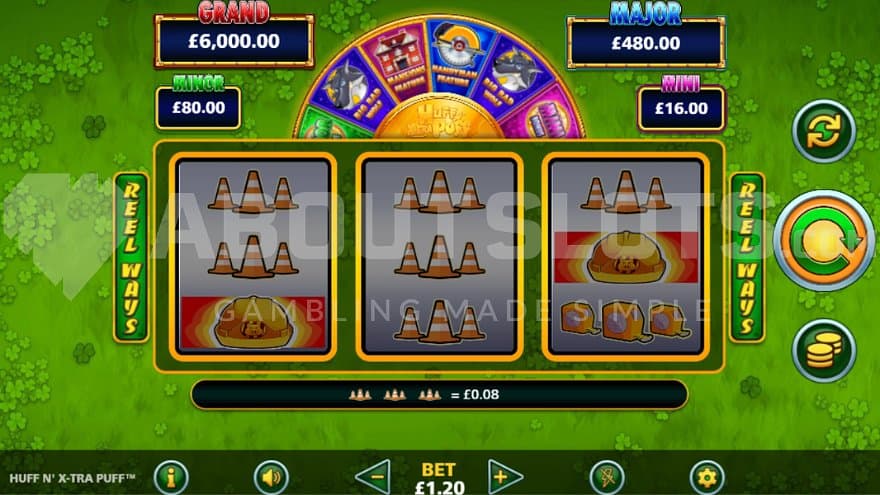 A casino slot on a grass field.